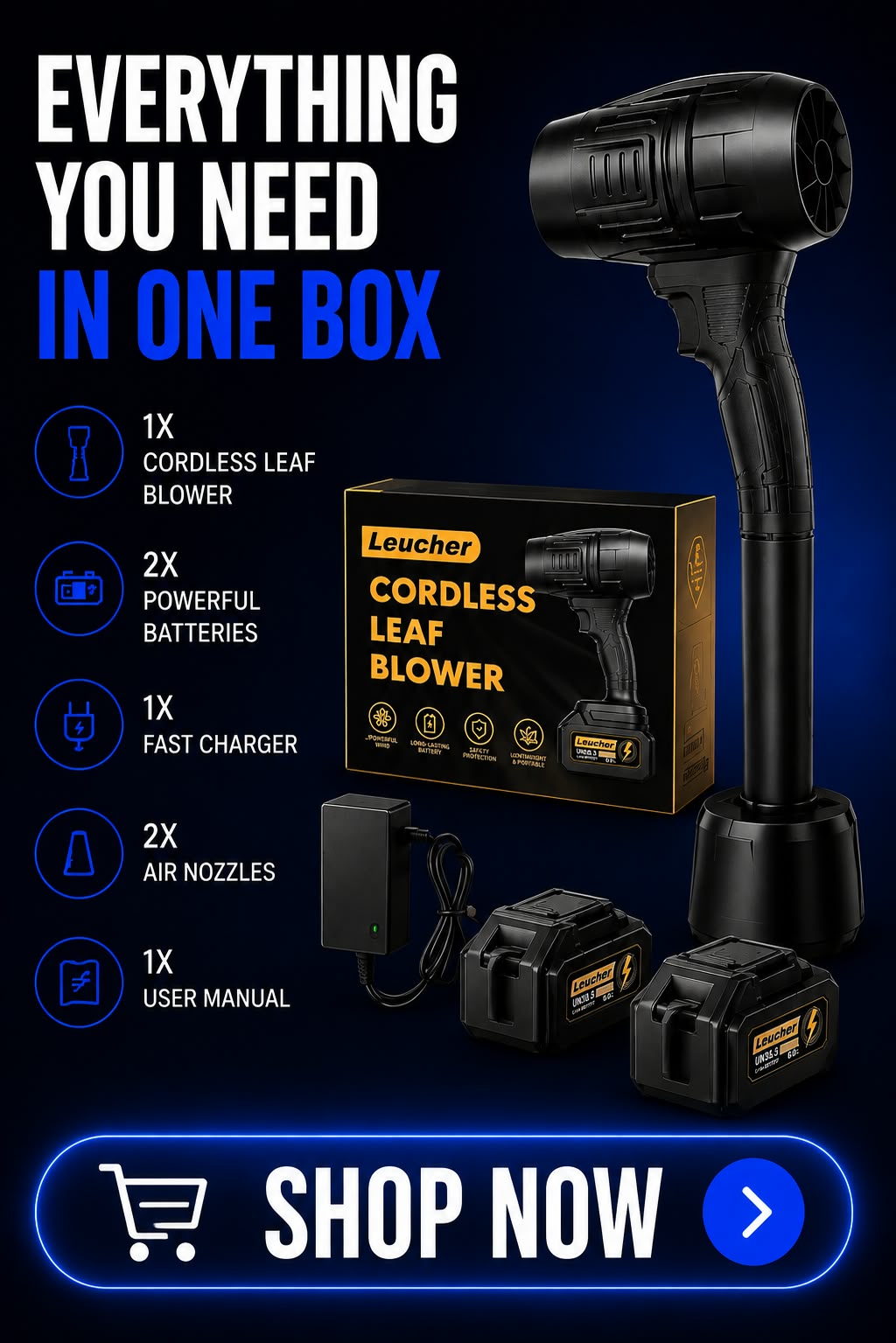 Perspectaa Grabora Cordless Turbo Jet Leaf Blower - Landing Image 3