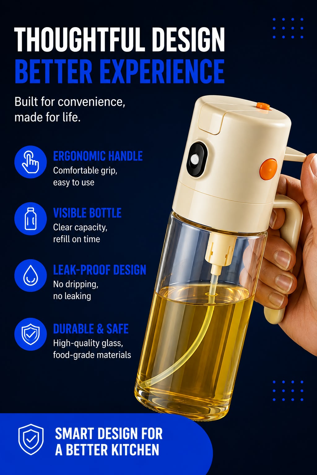Perspectaa Glass Oil Dispenser Bottle - Landing Image 5
