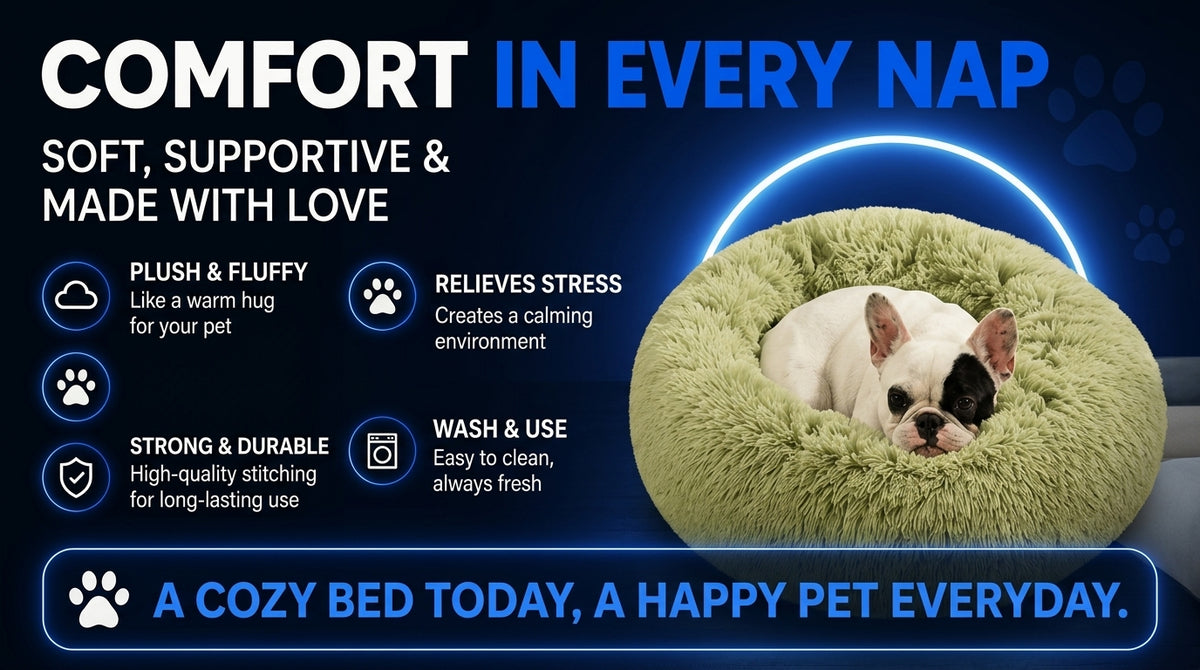 Perspectaa Round Fluffy Plush Pet Bed - Landing Image 4