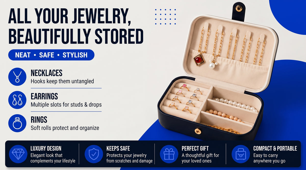 Perspectaa Portable Dual Layer Jewelry Storage Box - Landing Image 4