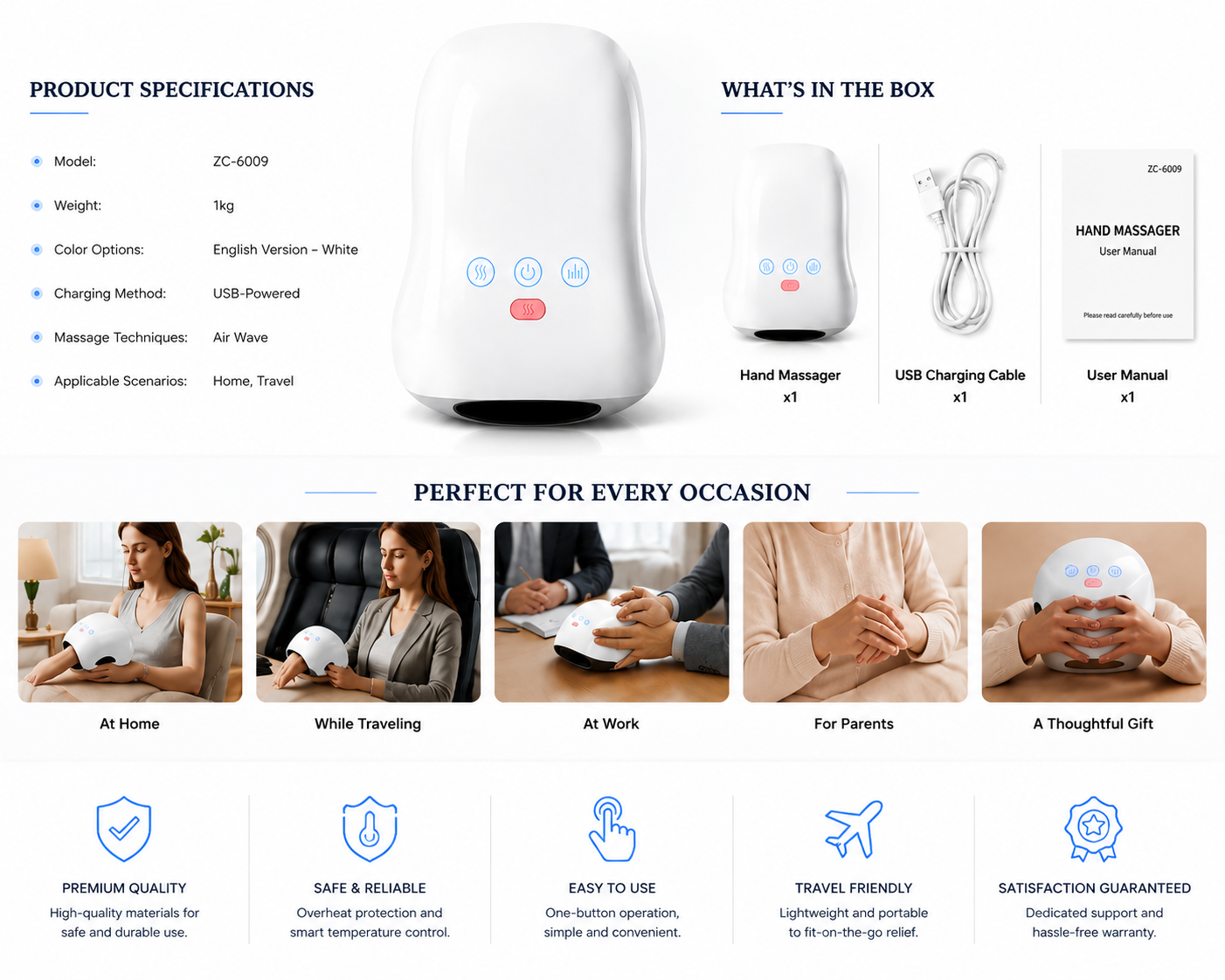 PerspectaaHand Massager with Heating and Air Wave Technology - Landing Image 2