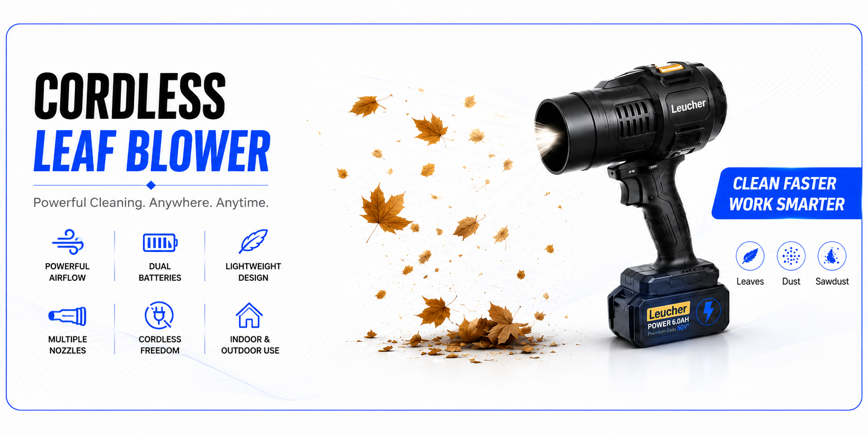 Perspectaa Grabora  Cordless Turbo Jet Leaf Blower - Landing Image 3