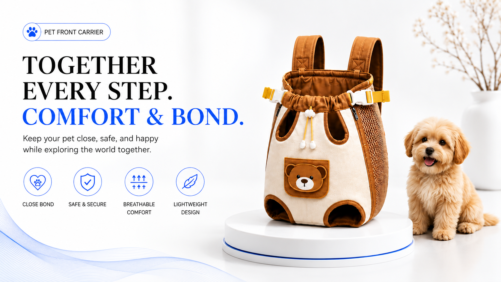 Perspectaa Pet Carrier Backpack for Small Dogs - Landing Image 1