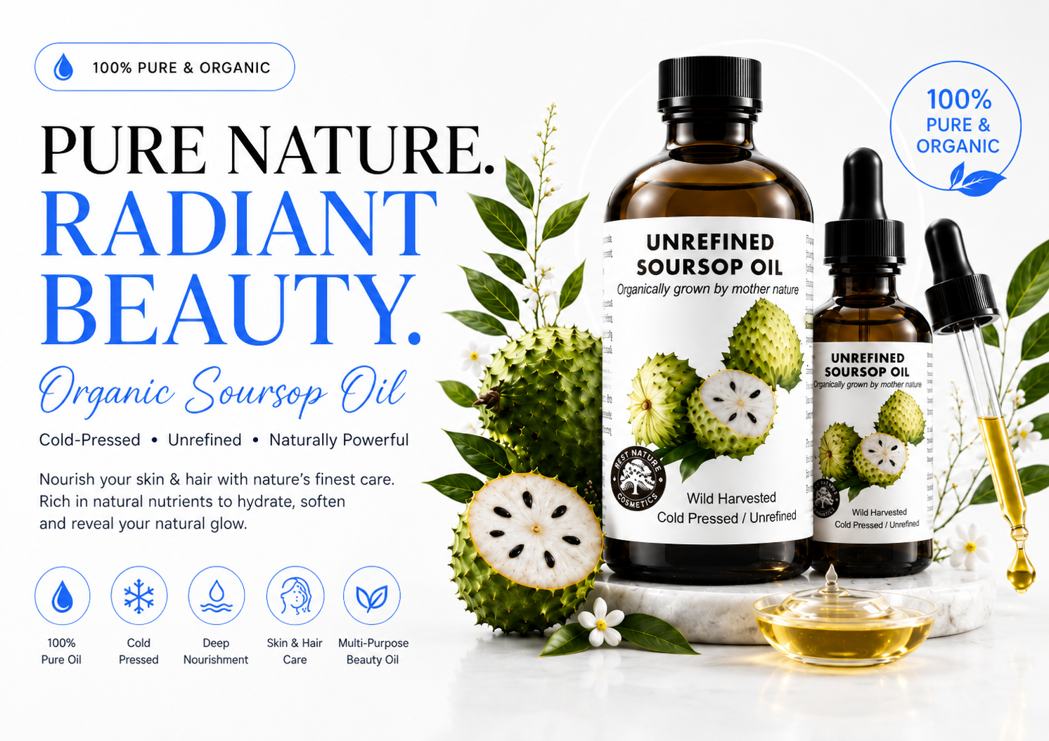 Perspectaa Best Nature's Cosmetics Organic Soursop Oil - Landing Image 4