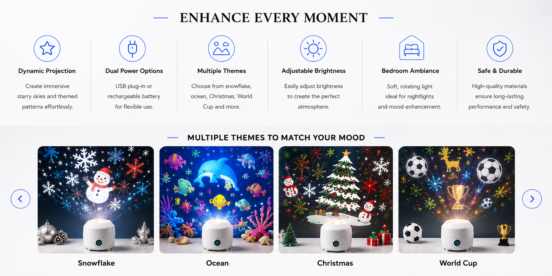 Perspectaa Rotating Starry Sky Projection Night Light 