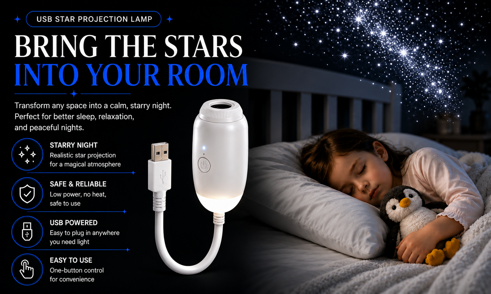 Perspectaa USB Star Projection Lamp - Landing Image 2
