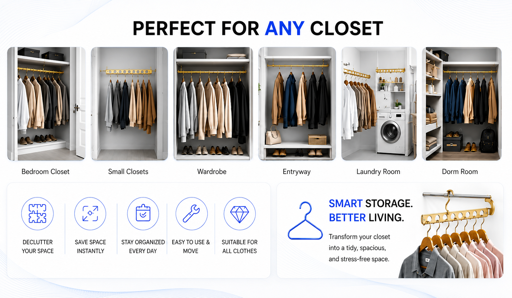 Perspectaa Aluminum Alloy Folding Pants Hanger - Landing Image 2