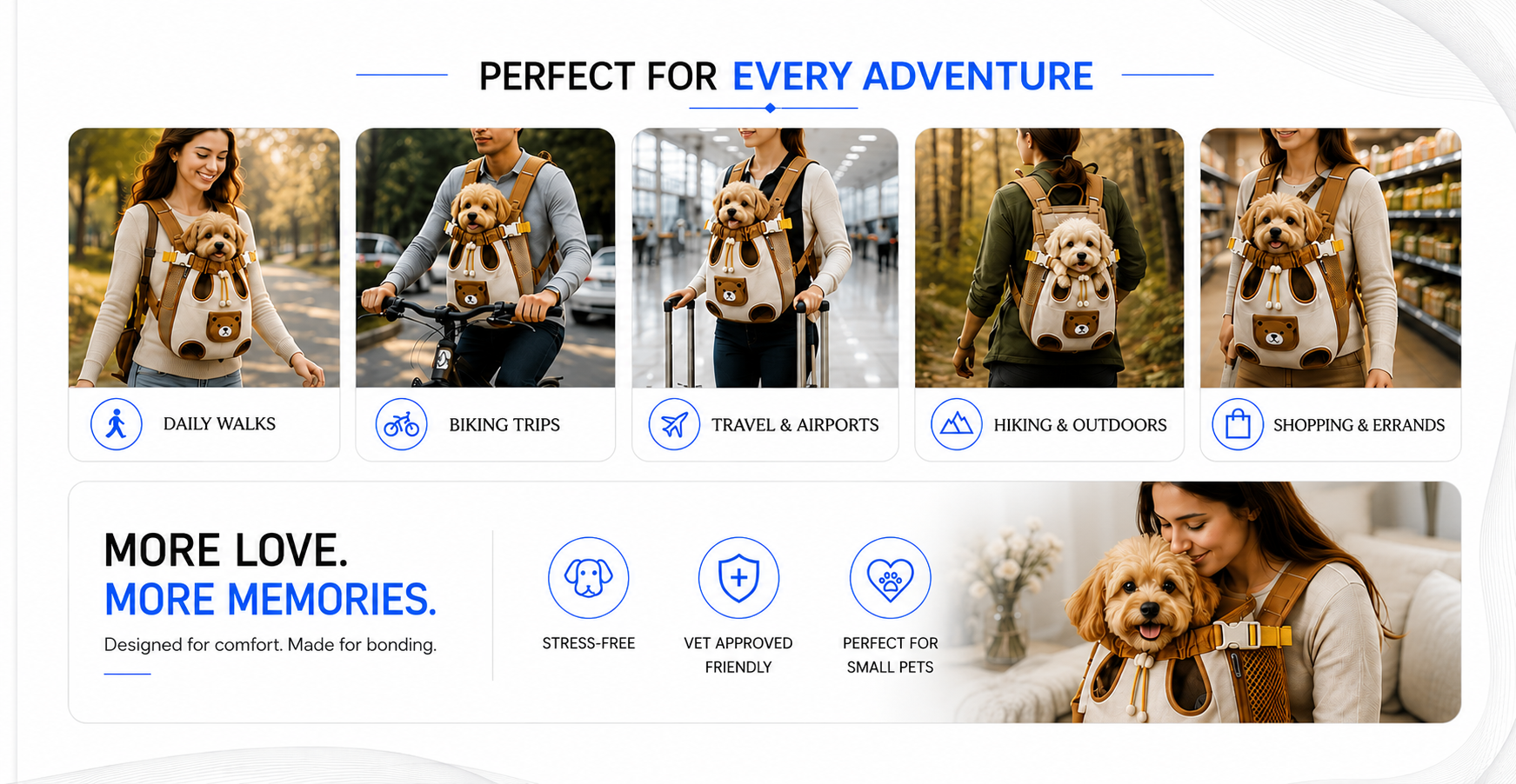 Perspectaa Pet Carrier Backpack for Small Dogs - Landing Image 2