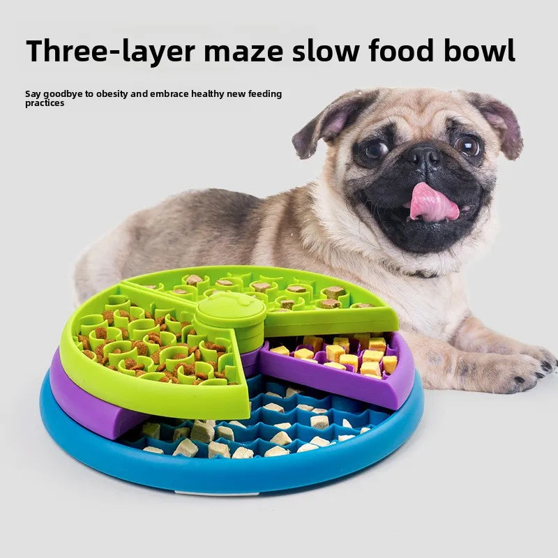 PerspectaaThree-Layer Slow-Feeding Pet Bowl