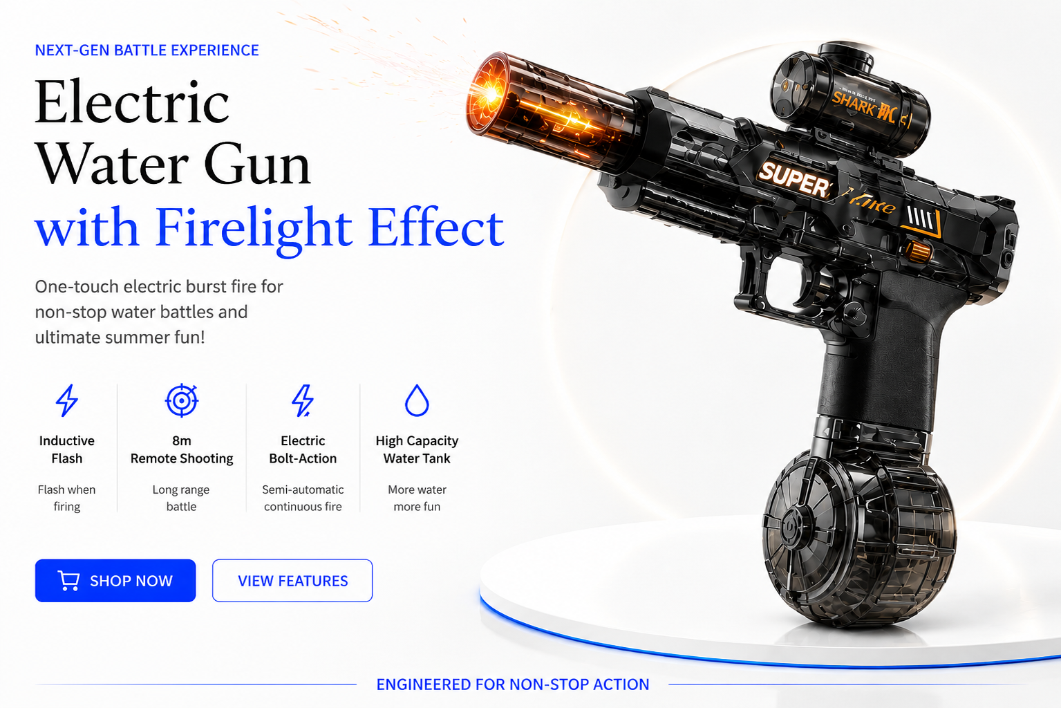 PerspectaaElectric Water Gun with Light Effect - Landing Image 1
