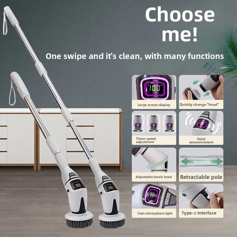 PerspectaaMultifunctional Wireless Electric Cleaning Brush with Voice Prompt