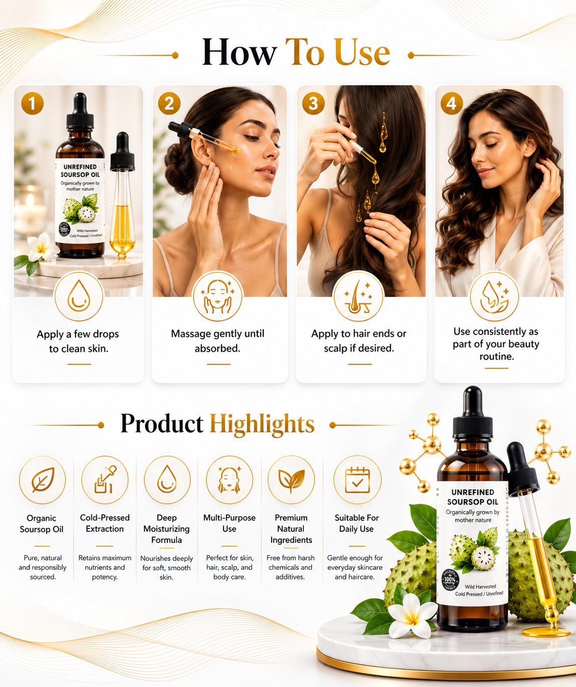 Perspectaa Best Nature's Cosmetics Organic Soursop Oil - Landing Image 5