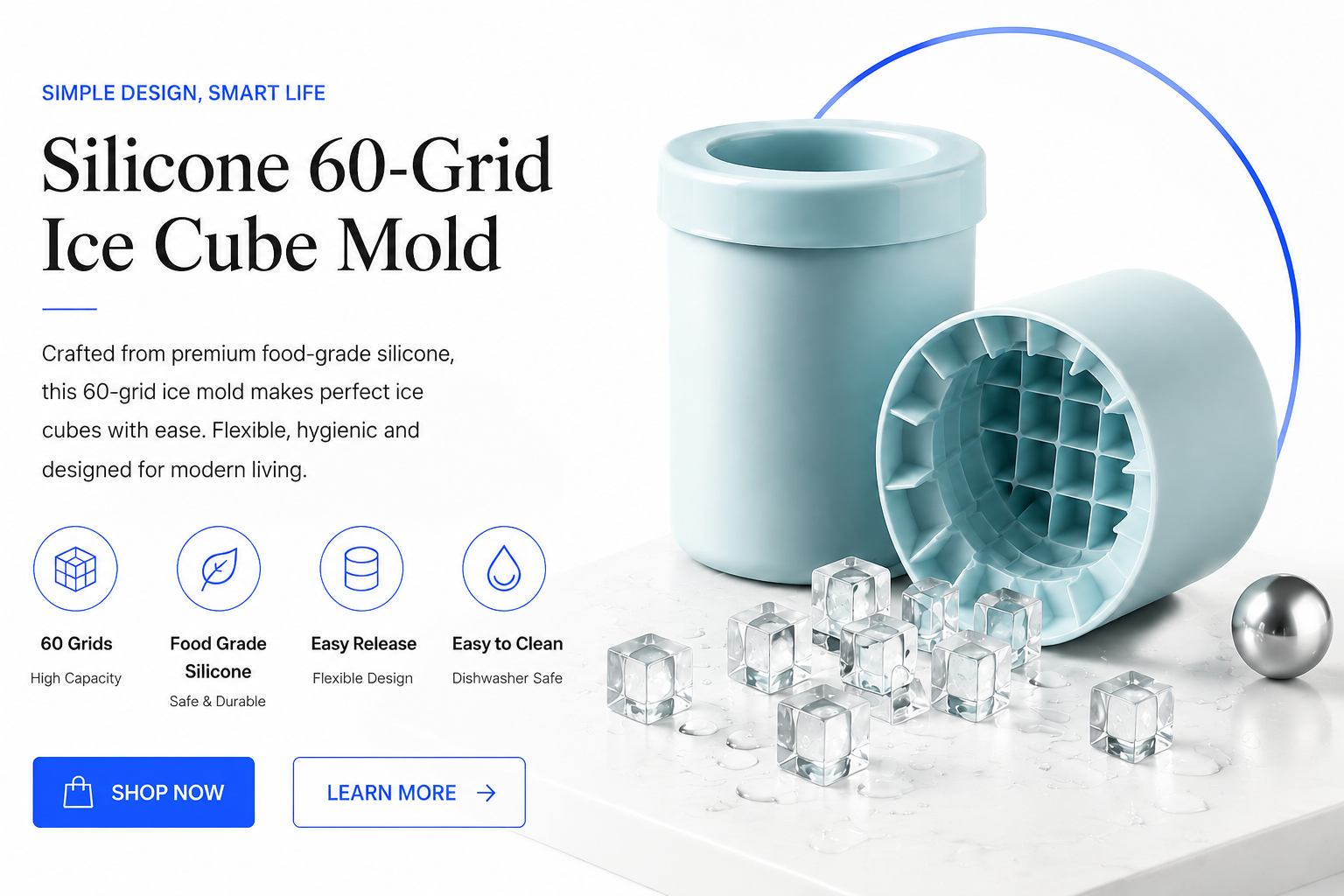 Perspectaa Silicone Ice Cube Mold - Landing Image 3