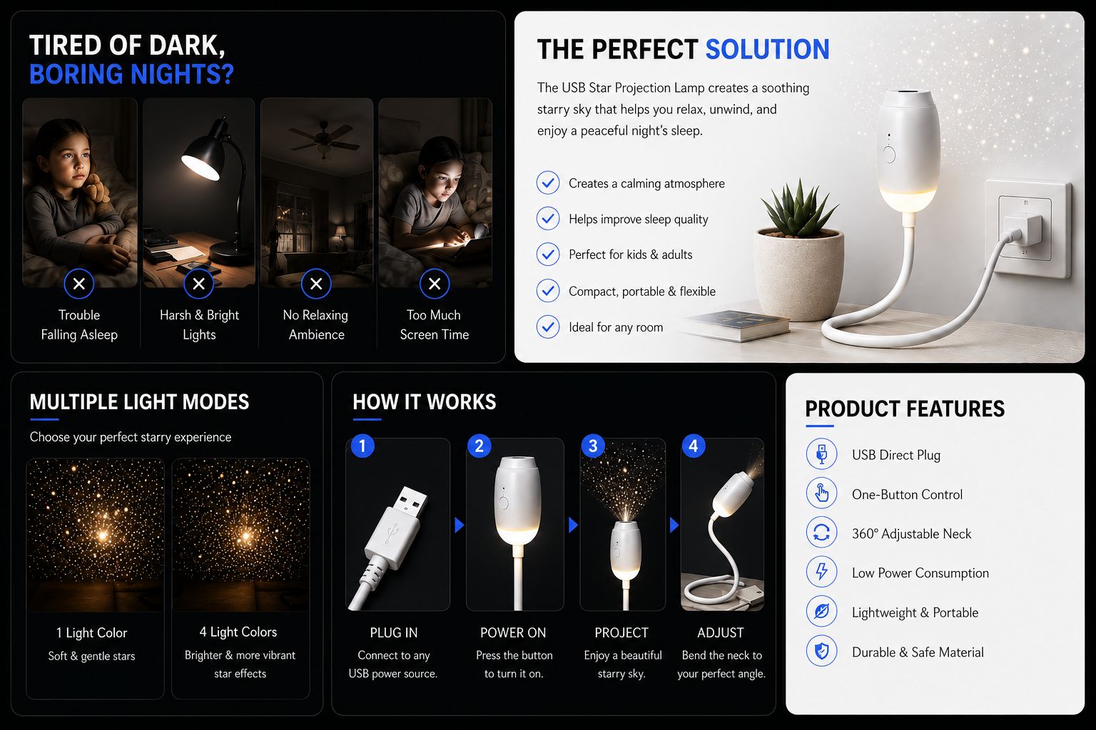 Perspectaa USB Star Projection Lamp - Landing Image 3