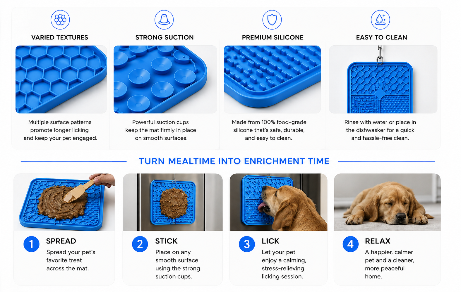Perspectaa Silicone Pet Licking Slow Feeder Pad - Landing Image 3