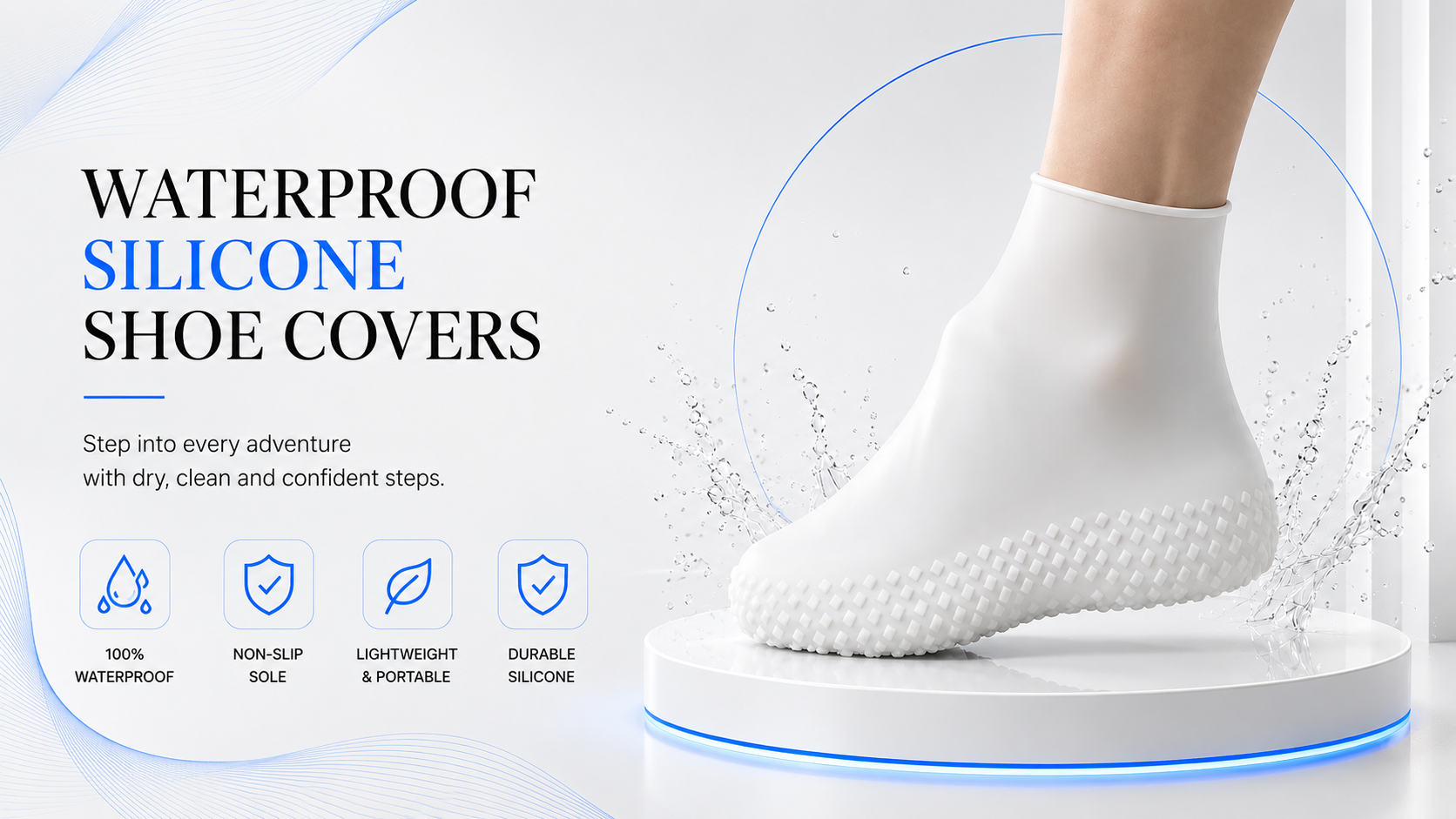 Perspectaa Waterproof Non-Slip PVC Shoe Covers - Landing Image 3