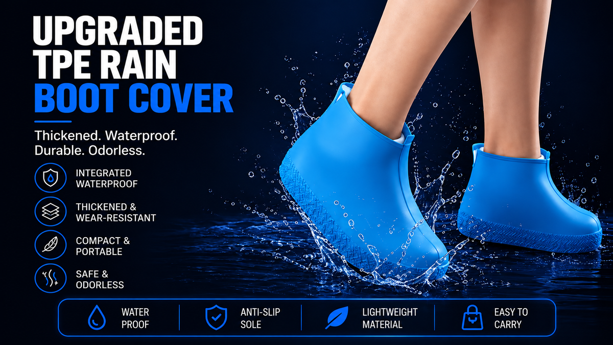 Perspectaa Waterproof Non-Slip PVC Shoe Covers - Landing Image 2