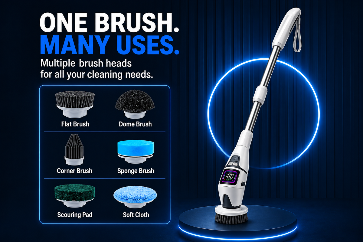 Perspectaa Multifunctional Wireless Electric Cleaning Brush with Voice Prompt - Landing Image 2