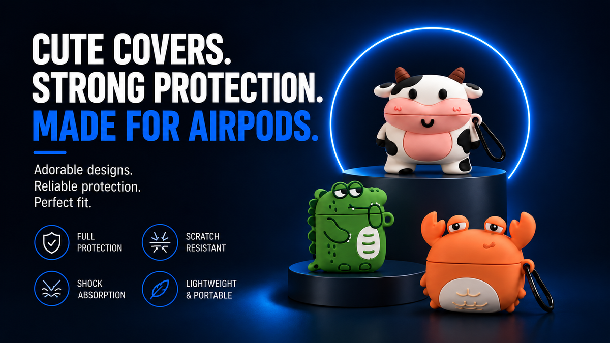 Perspectaa Cartoon Silicone AirPods Case Cover - Landing Image 3