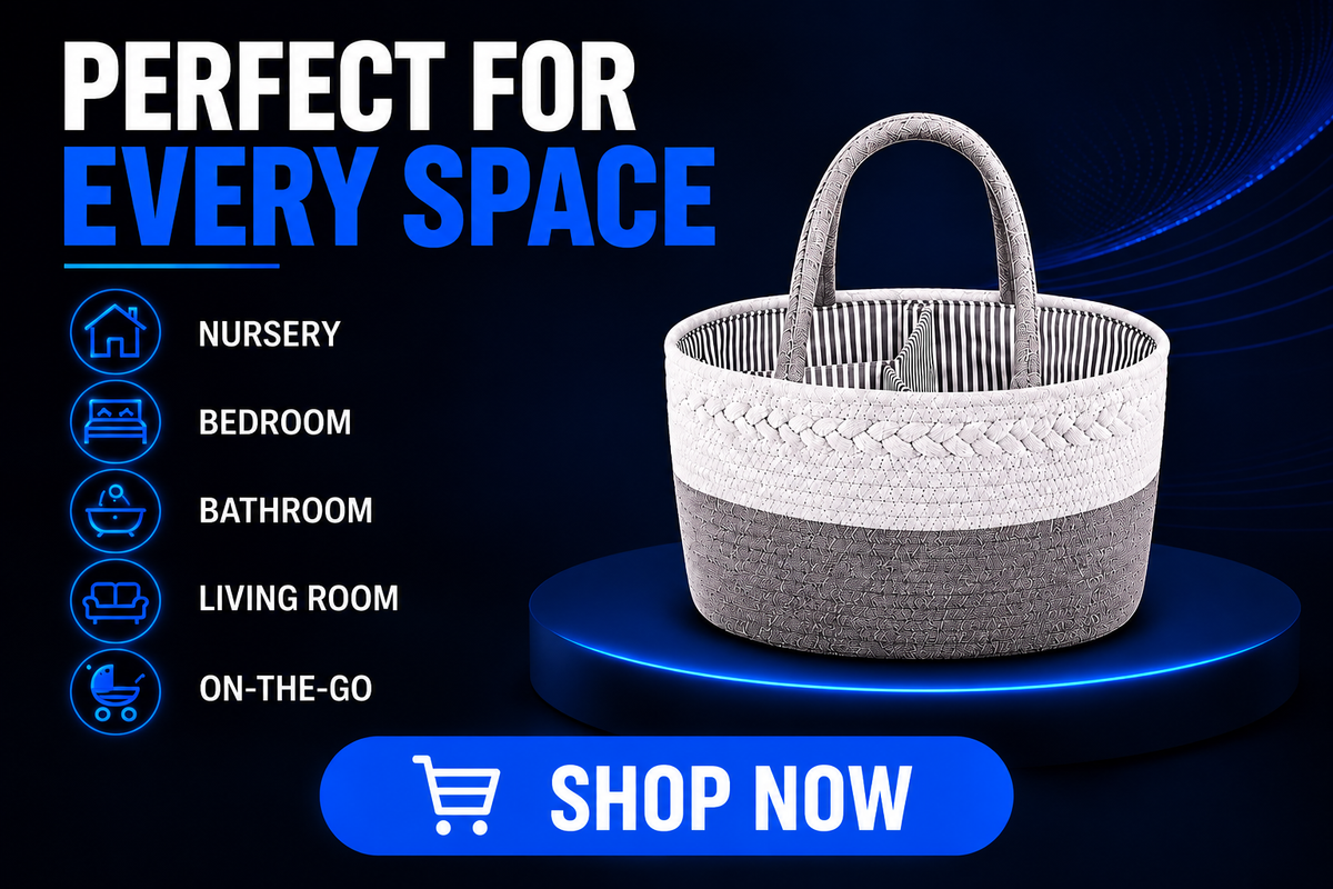 Perspectaa Handwoven Storage Basket with Removable Compartments - Landing Image 2