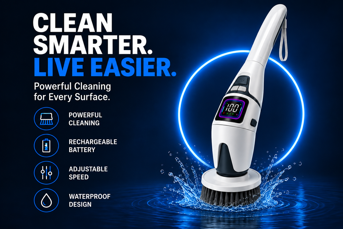 Perspectaa Multifunctional Wireless Electric Cleaning Brush with Voice Prompt - Landing Image 4